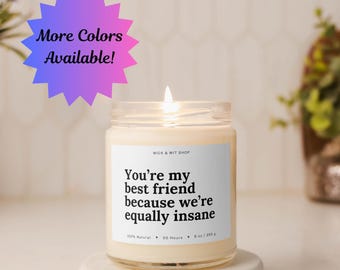 Vela divertida para melhores amigas, presente para melhor amiga, vela de soja, vela perfumada, presente divertido para melhor amiga
