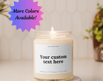 Custom Candle, Blank Label Candle, Personalized Candle, Custom Message Candle, Custom Quote Candle, Unique Gift Idea, Funny Custom Gift