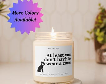 At Least You Don't Have to Wear a Cone, Get Well Gift, Feel Better Candle, Funny Get Well Candle, Funny Recovery Gift, Cheeky Get Well Gift