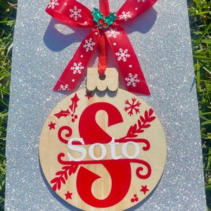 Personalized Ornaments/Custom Wood Ornament/Christmas Ornaments/Monogram Letter Name Ornament/Custom Name Ornament/ Christmas Gift