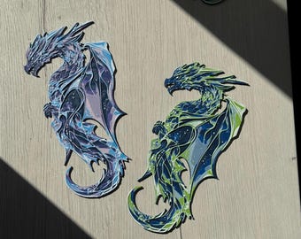 Crystal Wyvern bookmark - fantasy bookmark, winter bookmarks,