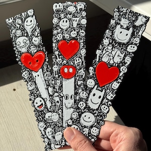 Dibujitos de amor - set de marca páginas , accesorios lectura