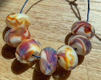 Boro Glass Borosilicate Lampwork Bebes Donuts Artist Handmade Organic Rustic (Buttermilk Falls)