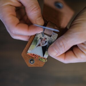 Porte-clés personnalisé avec photo, porte-clés en cuir de qualité supérieure, cadeau personnalisé pour lui, porte-clés avec votre photo, meilleurs cadeaux grand-père, personnel