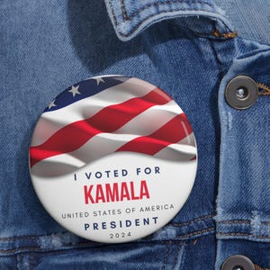 I Voted for Kamala - United States of America Presidents 2024 Pin