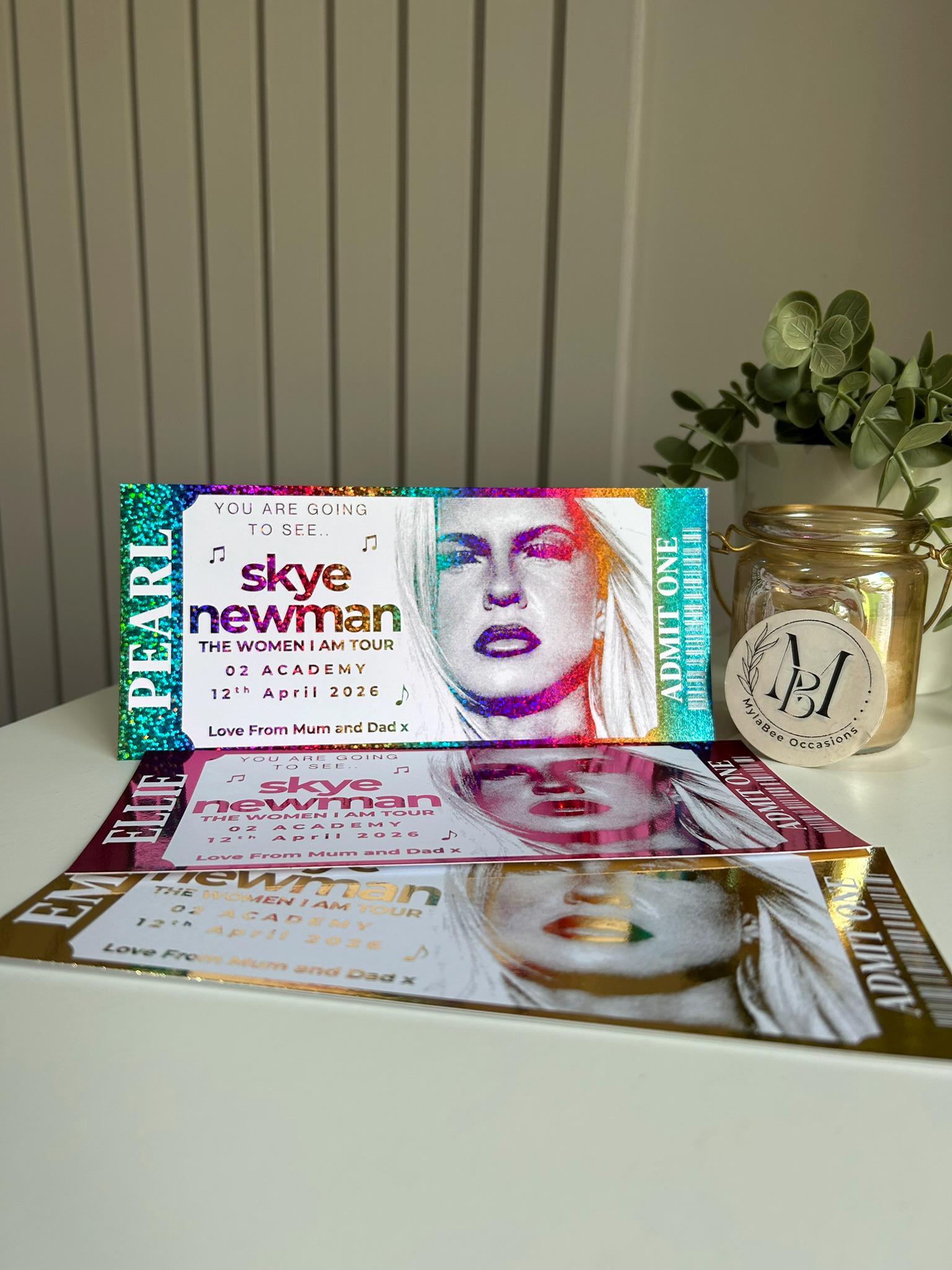 Personalised Foil Skye Newman Concert Ticket: Keepsake Souvenir - Etsy