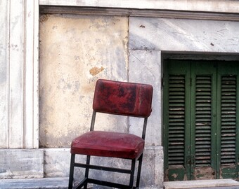 Red Chair in Athens - Fine Art Photography