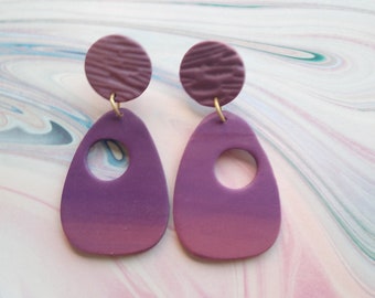 Purple Haze OmbreEarrings |Polymer Clay Earrings, Statement Earrings | Gradient | Plum