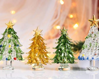 Handgefertigter Glasmalerei-Weihnachtsbaum, Weihnachtsbaum, Weihnachtsschmuck, Glasmalerei-Figurinen, Feiertags-Dekor, Weihnachtsgeschenk für sie