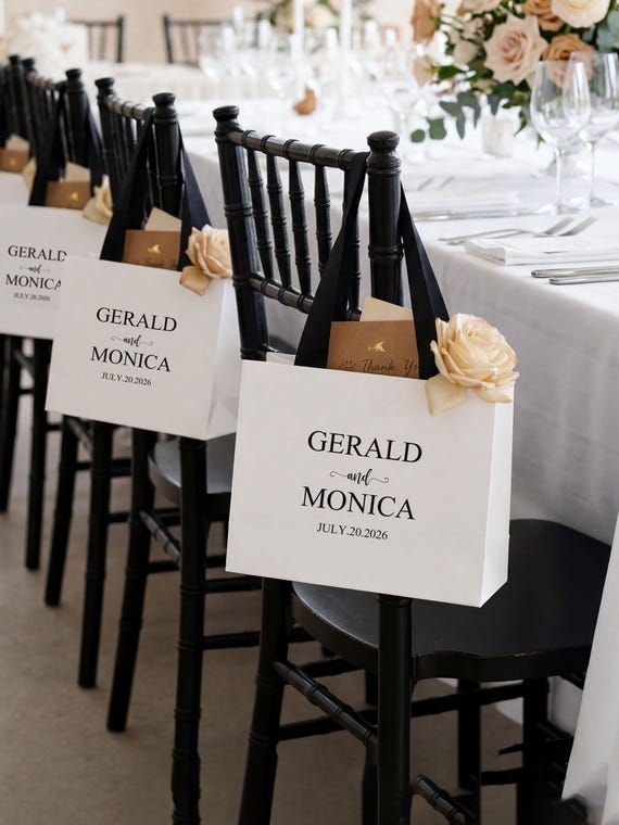 Personalized Name Gift Bags, Wedding Welcome Bags, Thank You Gift Bags, Bridesmaid Gift Bags
