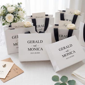 Personalisierte Name Geschenktaschen, Hochzeit Willkommen Taschen, Danke Geschenktaschen, Brautjungfer Geschenktaschen Bild 1