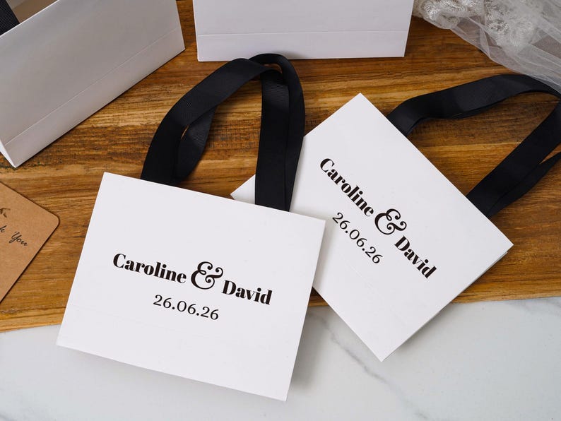 Personalisierte Name Geschenktaschen, Hochzeit Willkommen Taschen, Danke Geschenktaschen, Brautjungfer Geschenktaschen Bild 7