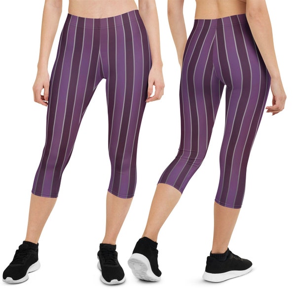 Punk Purple Stripe Gamer Cosplay Leggings