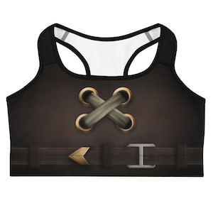 Faux Leather Cross Rivet Cosplay Sports Bra Active Top