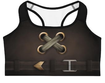 Faux Leather Cross Rivet Cosplay Sports Bra Active Top