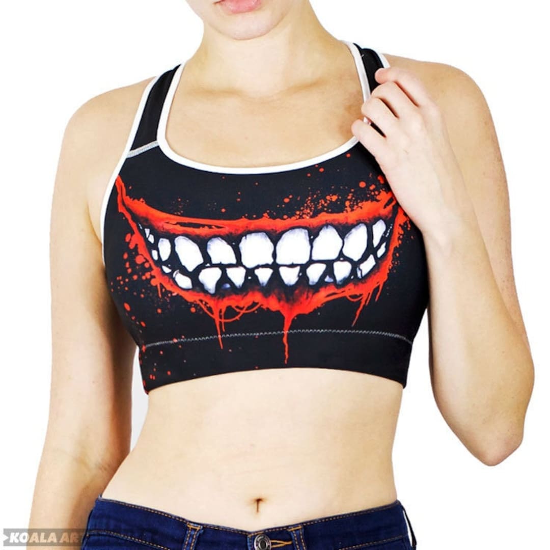 Smile Scary Teeth Bra Comic Clown Serious Black Spooky - Etsy