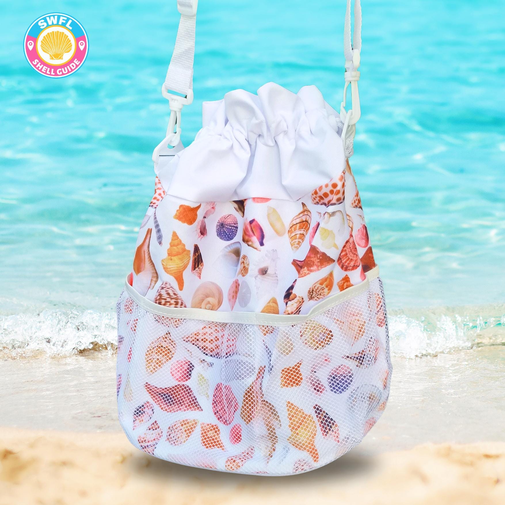 Bolsa de conchas del suroeste de Florida: bolso de playa con cordón y  correa acolchada - Etsy México, image size:1755x1755