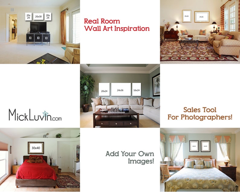 5 Templates of Real Rooms for Upselling Your Photos Etsy