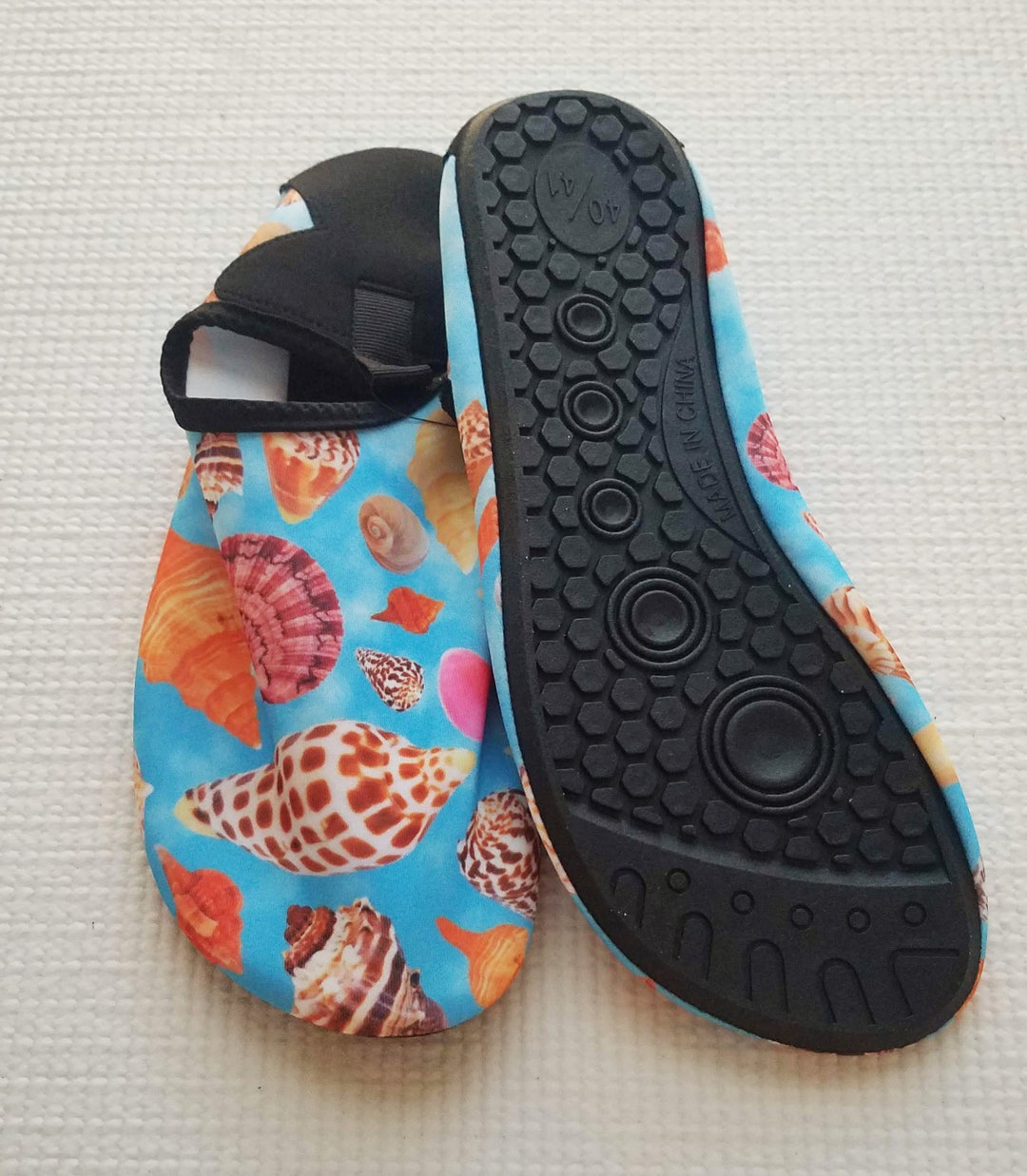 Water Socks Water Shoes Seashells Shells Slip On Etsy