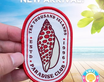 Ten Thousand Islands Florida Junonia Woven Patch with Iron-On Backing - 10k Islands Paradise Club