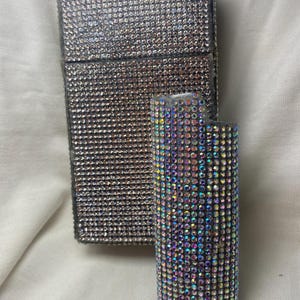 Womens crystal cigarette case, cigarette pac holder, cigarette box 100s