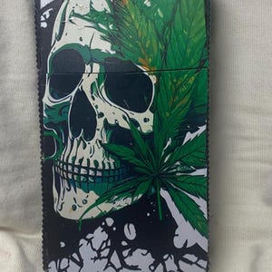 Skull cigarette case, cigarette pack holder, cigarette box 100 or reg size cigarettes