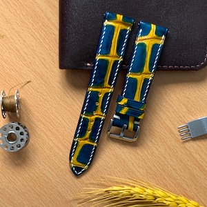 Premium Alligator Leather Watch Strap, high quality watch band, custom leather watch strap, 24mm,22mm,21mm,20mm,19mm,18mm,16mm,14mm.