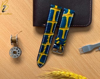 Premium Alligator Leather Watch Strap, high quality watch band, custom leather watch strap, 24mm,22mm,21mm,20mm,19mm,18mm,16mm,14mm.