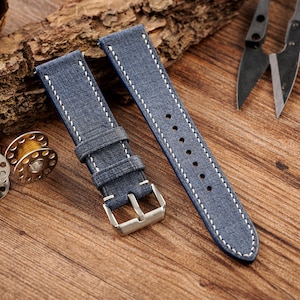 Blue Denim Babele watch strap,Babele Italian leather watch band, high quality watch strap, all size, 24mm,22mm,21mm,20mm,19mm,18mm,16mm: