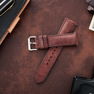 Brown Pueblo watch strap, Italian leather watch band, high quality watch band, custom all size, 24mm,22mm,21mm,20mm,19mm,18mm,16mm,14mm: