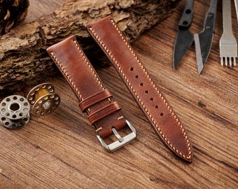 Bracelet En Cuir Véritable 14mm Fabriqué En Italie - Marron, Style Classique, Neuf Avec étiquettes