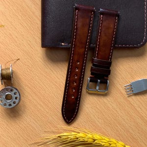 Custom Veg–Tan Leather Watch Strap, Personalization Leather Watch Band, Handmade Leather Watch Strap,Leather Strap,22mm 20mm 18mm 16mm 14mm.