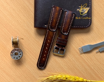 Custom Veg–Tan Leather Watch Strap ,Personalization Leather Watch Band, Handmade Leather Watch Strap,Leather Strap,22mm 20mm 18mm 16mm 14mm.