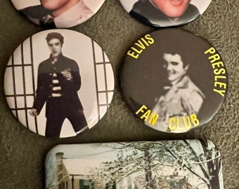 Group of 5 Vintage Elvis Presley Pins