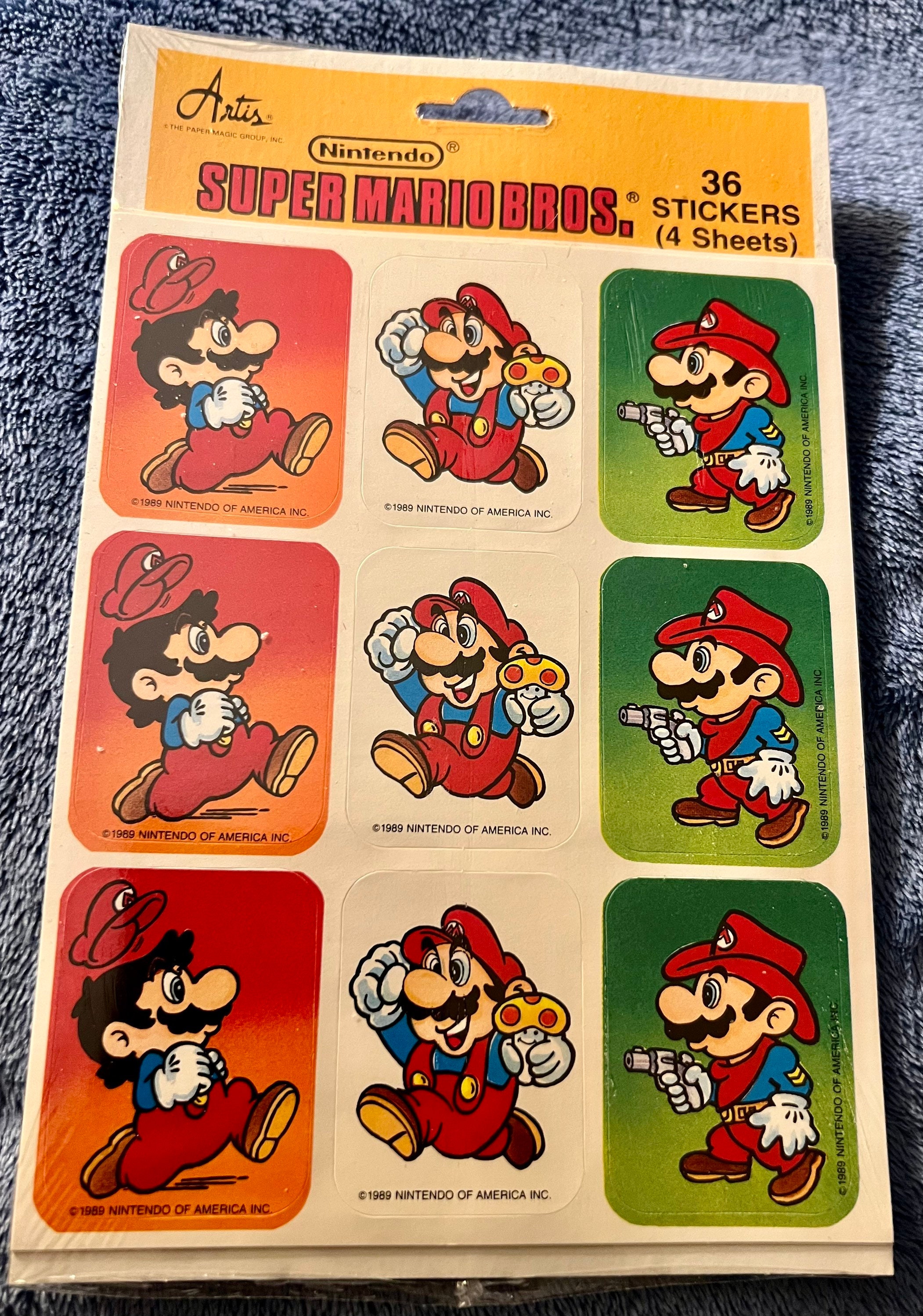 Original 1989 Nintendo Super Mario Bros Stickers -sealed Unopened