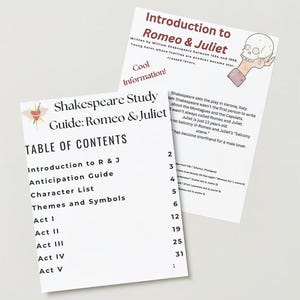 Shakespeare Study Guide, Romeo and Juliet
