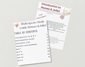 Shakespeare Study Guide, Romeo and Juliet