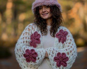 Long Hexagon cardigan Bera pattern