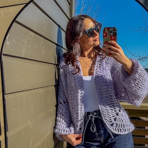 Crochet hexagon cardigan “Mystic Glow”