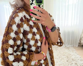 Hexagon cardigan cappuccino