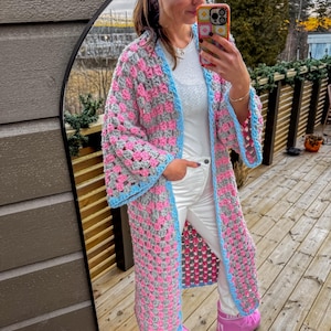 Crochet hexagon cardigan “Bubble bath” pattern