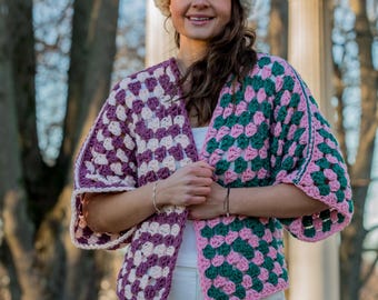 Crochet hexagon cardigan “Wicked”