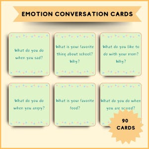 90 Emotions-Gesprächskarten für Kinder, um die emotionale Intelligenz zu steigern, das Selbstbewusstsein zu stärken und die Kommunikationsfähigkeit zu Hause oder in der Schule zu verbessern