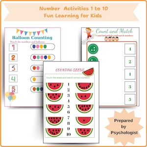 Numbers 1-10 Worksheet | Fun Counting and Number Recognition Practice for Preschool & Kindergarten | Early Math Skills | Printable Activity