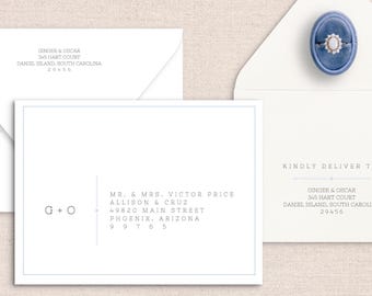 Guia de caligrafia de 2 peças e modelo de endereçamento de envelope, caligrafia digital faça você mesmo, envelopes de casamento, modelo Canva, download instantâneo