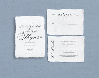 Pacote de convite de casamento de 3 peças, modelo Canva editável para convite, RSVP e pacote de cartão de detalhes, download instantâneo