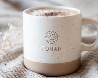 Personalized Volleyball Mug with Name | Gift for Volleyball Players & Sports Fans | Ceramic Volleyball Mug | Personalized Sports Mug
