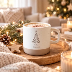 Keramik Tasse - Oh Tannenbaum / Geschenke für Frauen / Geschenk Freundin / Nachbarin Geschenkidee / Weihnachten Kleinigkeit / Tante Geschenk