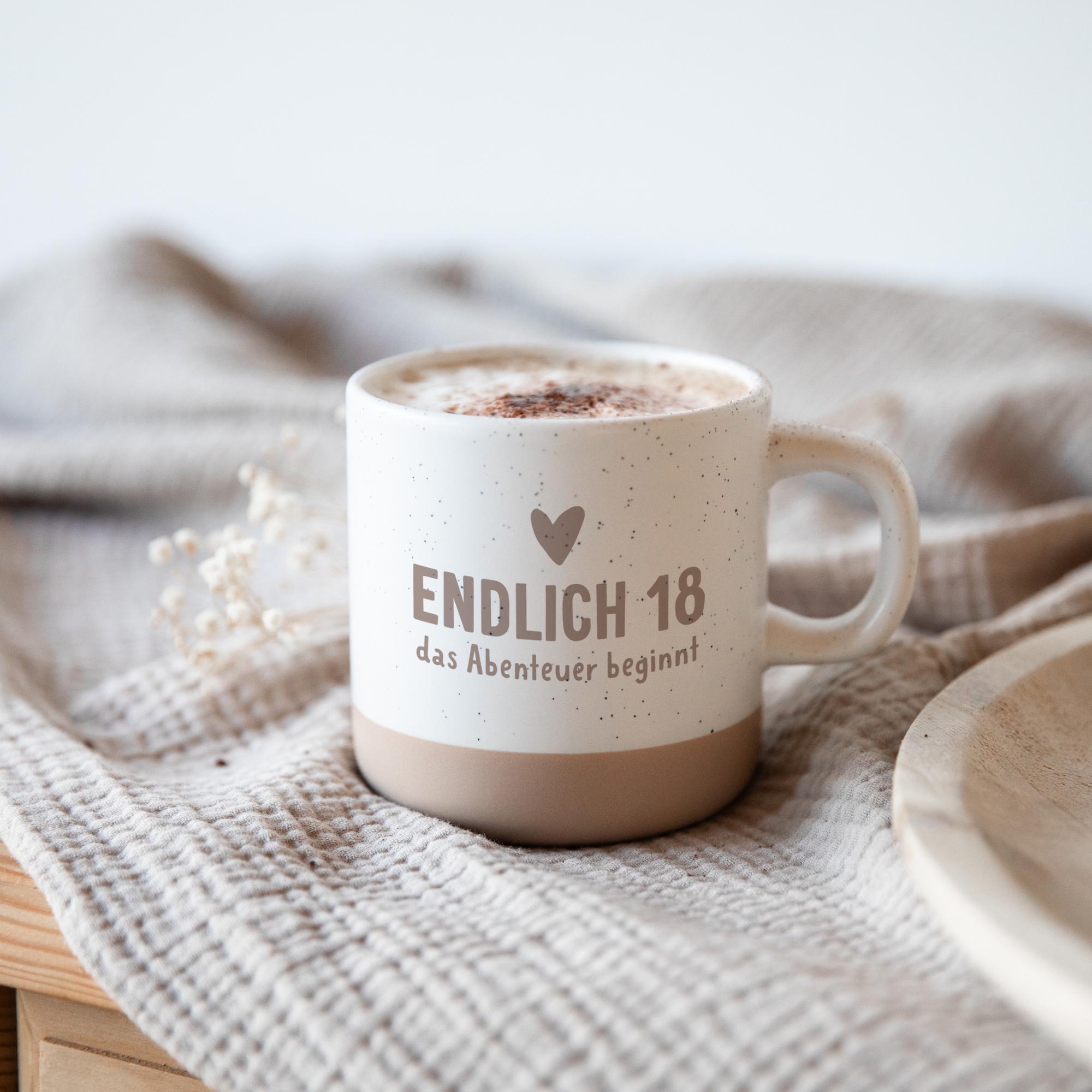 Personalisiertes Tasse 'Mit Sorgfalt Behandeln' Zum 18. Geburtstag – Weiß, 300 Ml, Lustiges Geschenk