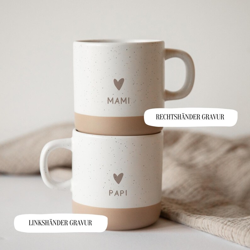 Mami Tasse / Muttertagsgeschenk von Kind / Geschenk Muttertag / Steingut Tasse mit Gravur / Geschenk  Mama / Ehefrau Geschenkidee / Mami